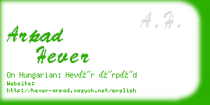 arpad hever business card